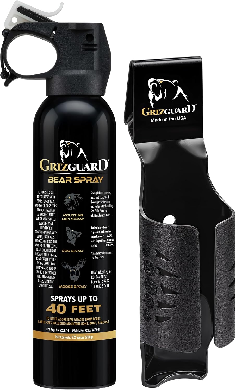 UDAP Griz Guard 熊スプレー 260g ホルスター付き